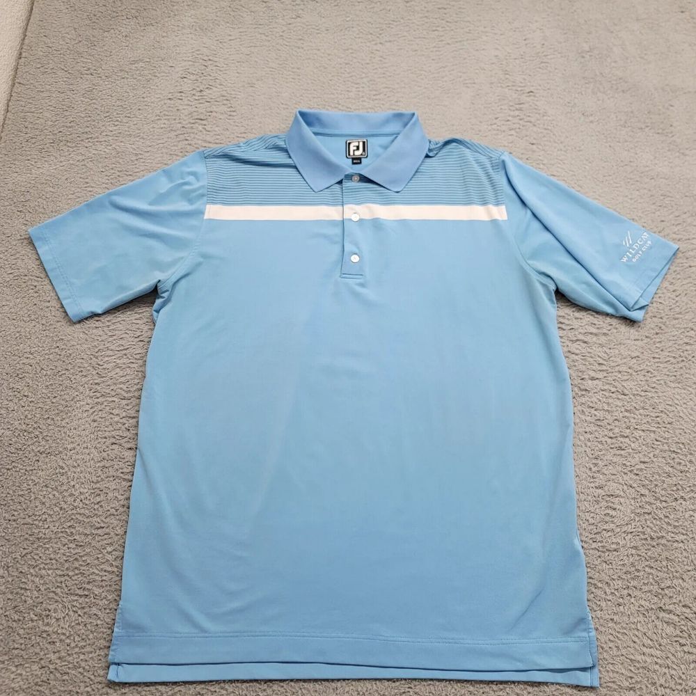 FJ FootJoy Shirt Mens XXL Blue Athletic Fit Striped Golf Outdoors Lightweight - Picture 1 of 13